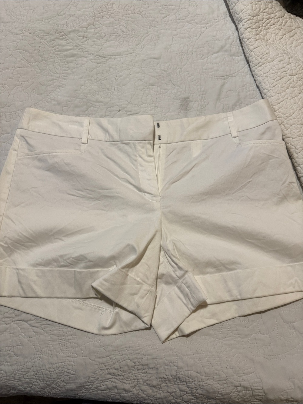 Express White High-Rise Bermuda Shorts